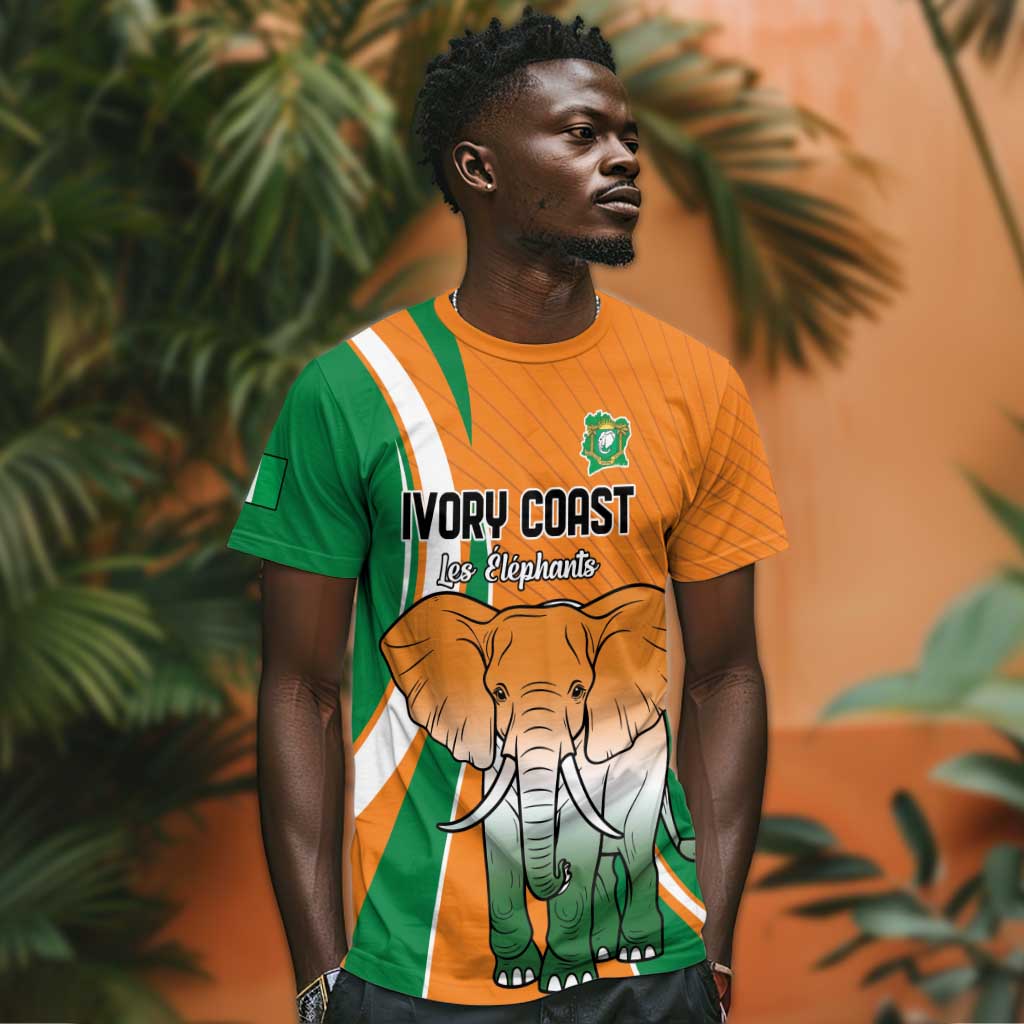 Custom Ivory Coast Football T shirt Les Elephants Spirit LT18