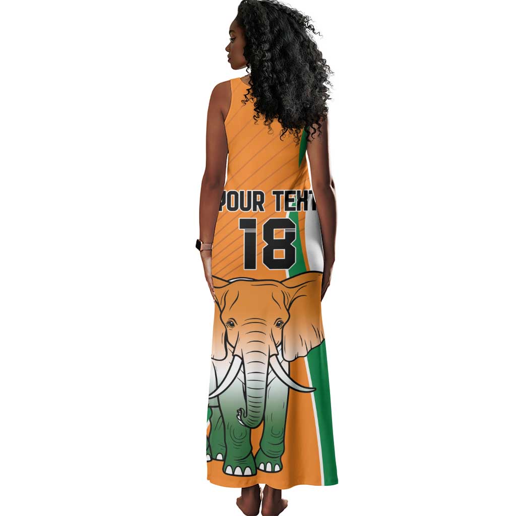 Custom Ivory Coast Football Tank Maxi Dress Les Elephants Spirit - African Pride