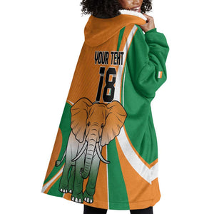 Custom Ivory Coast Football Wearable Blanket Hoodie Les Elephants Spirit - African Pride