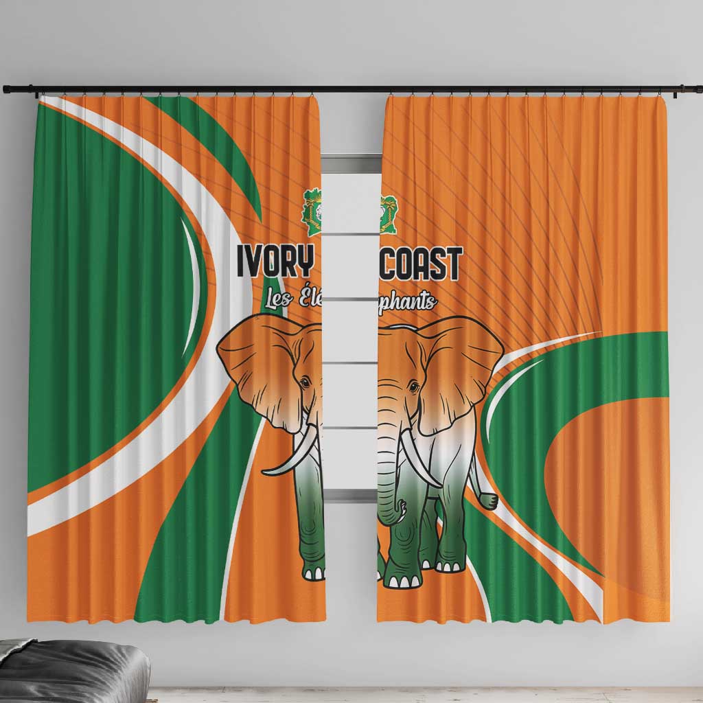 Ivory Coast Football Window Curtain Les Elephants Spirit - African Pride