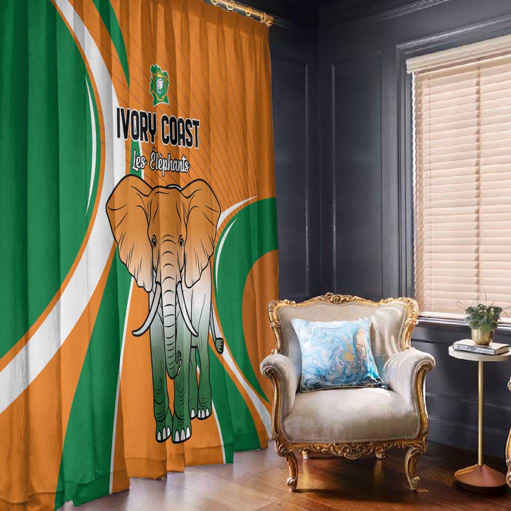 Ivory Coast Football Window Curtain Les Elephants Spirit - African Pride