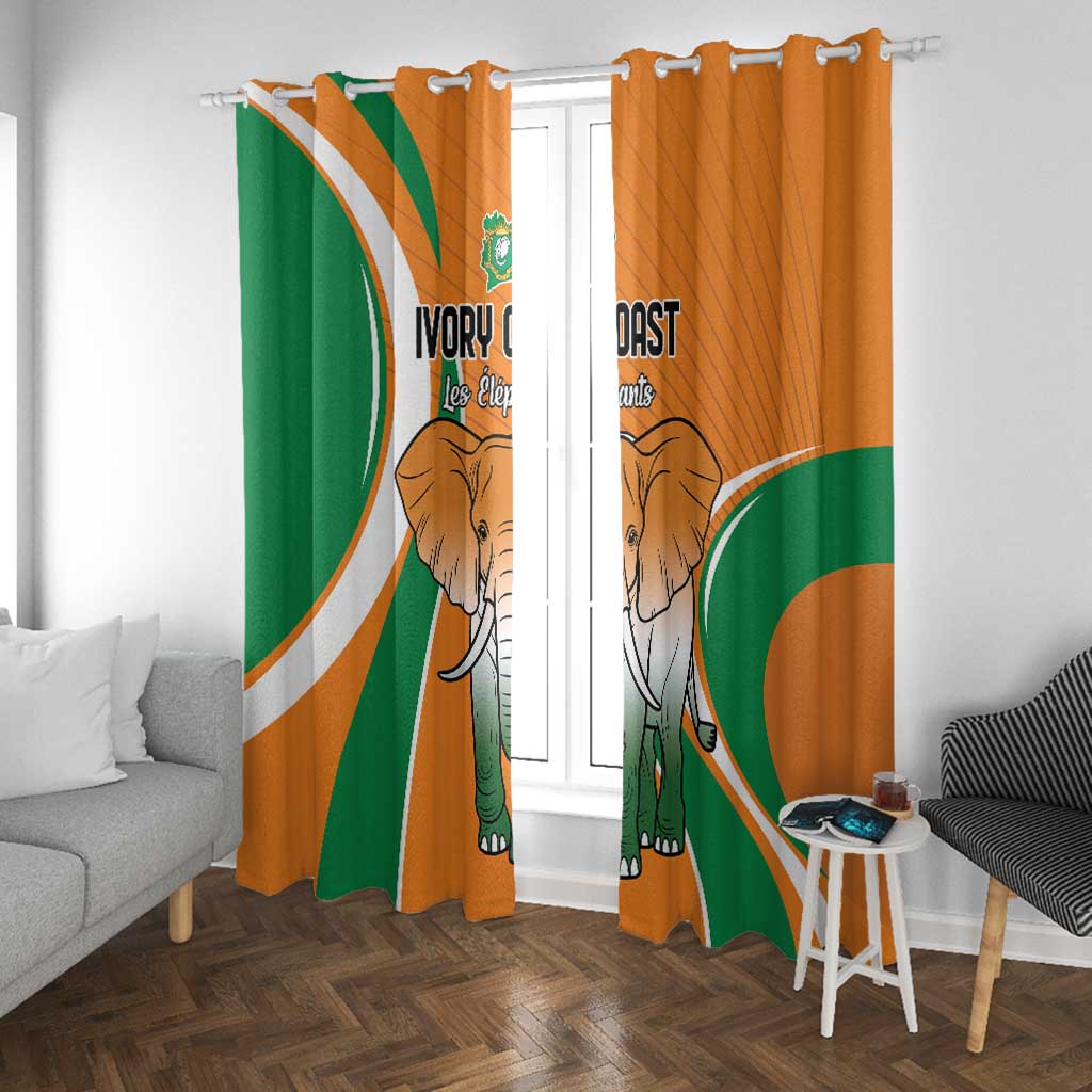 Ivory Coast Football Window Curtain Les Elephants Spirit - African Pride