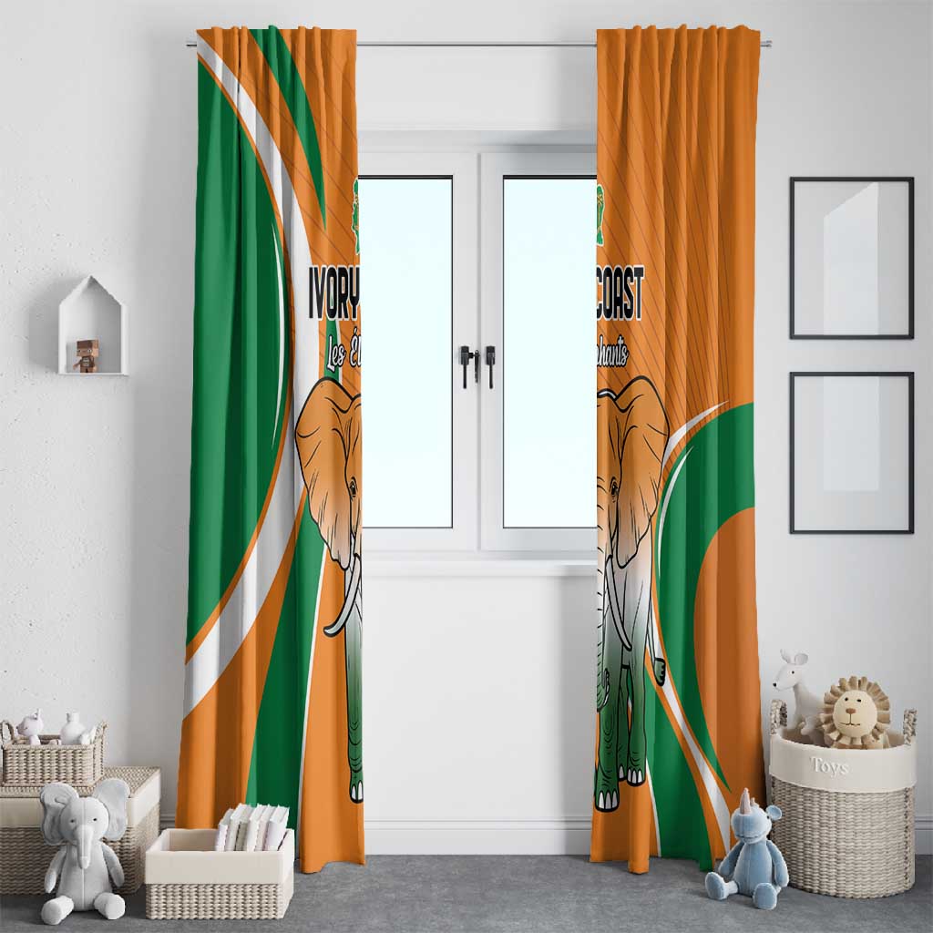 Ivory Coast Football Window Curtain Les Elephants Spirit - African Pride