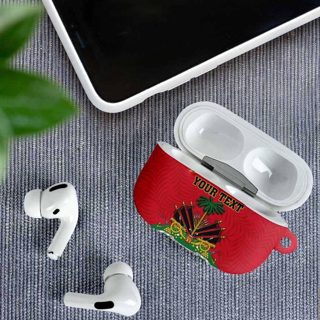 Personalized Afro-Haitians 1964 AirPods Case Coat Of Arms Flag Style