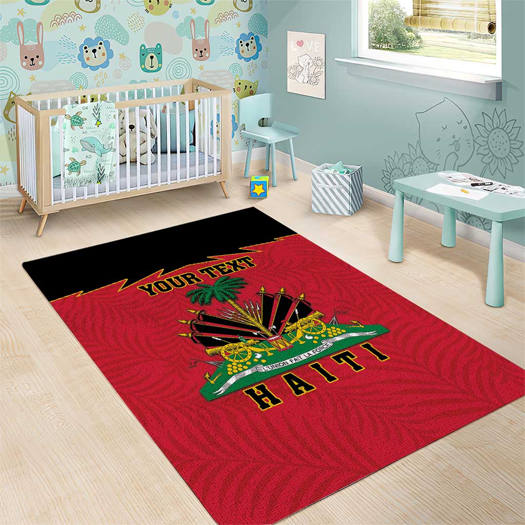 Personalized Afro-Haitians 1964 Area Rug Coat Of Arms Flag Style - African Pride