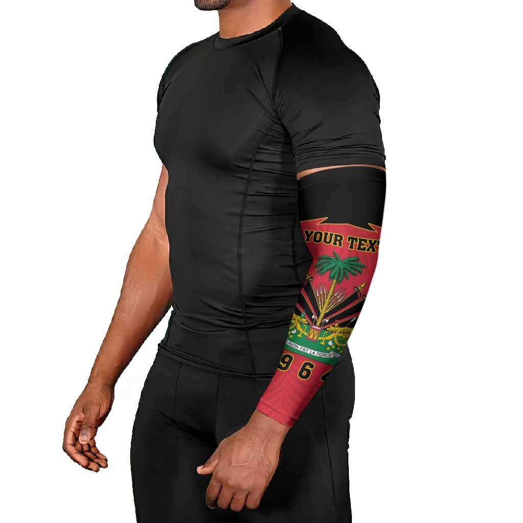 Personalized Afro-Haitians 1964 Arm Sleeves Coat Of Arms Flag Style
