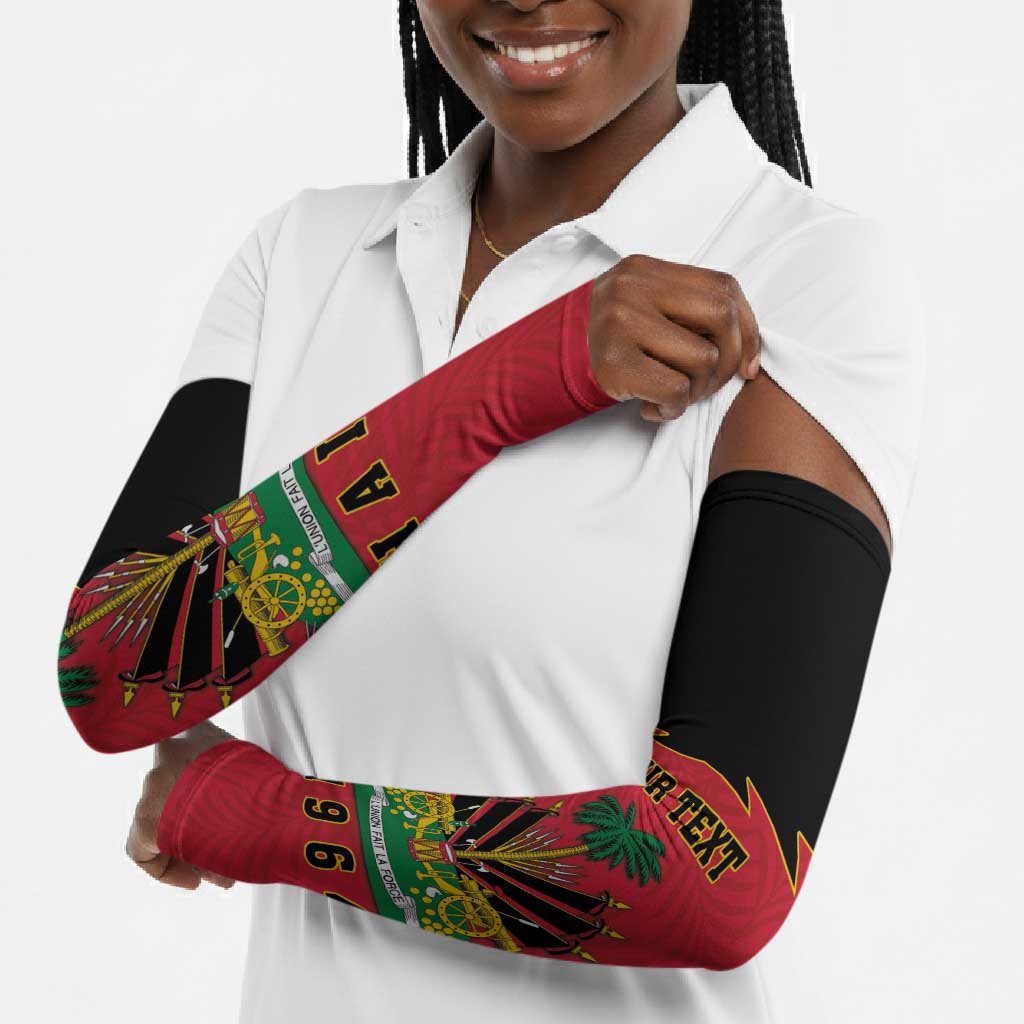 Personalized Afro-Haitians 1964 Arm Sleeves Coat Of Arms Flag Style
