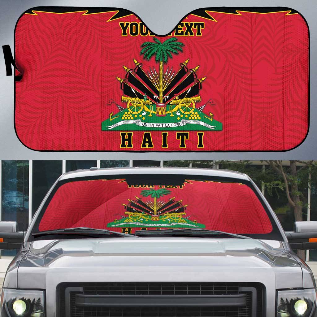 Personalized Afro-Haitians 1964 Auto Sun Shade Coat Of Arms Flag Style