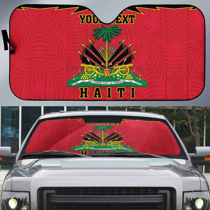 Personalized Afro-Haitians 1964 Auto Sun Shade Coat Of Arms Flag Style