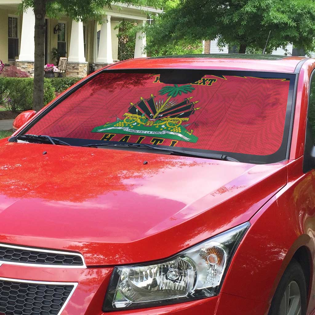 Personalized Afro-Haitians 1964 Auto Sun Shade Coat Of Arms Flag Style