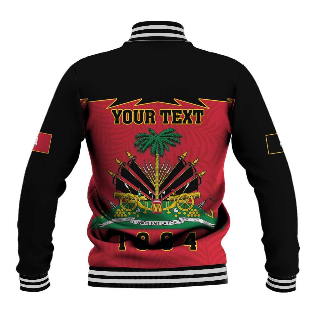 Personalized Afro-Haitians 1964 Baseball Jacket Coat Of Arms Flag Style - African Pride