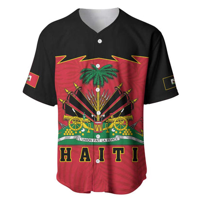 Personalized Afro-Haitians 1964 Baseball Jersey Coat Of Arms Flag Style - African Pride