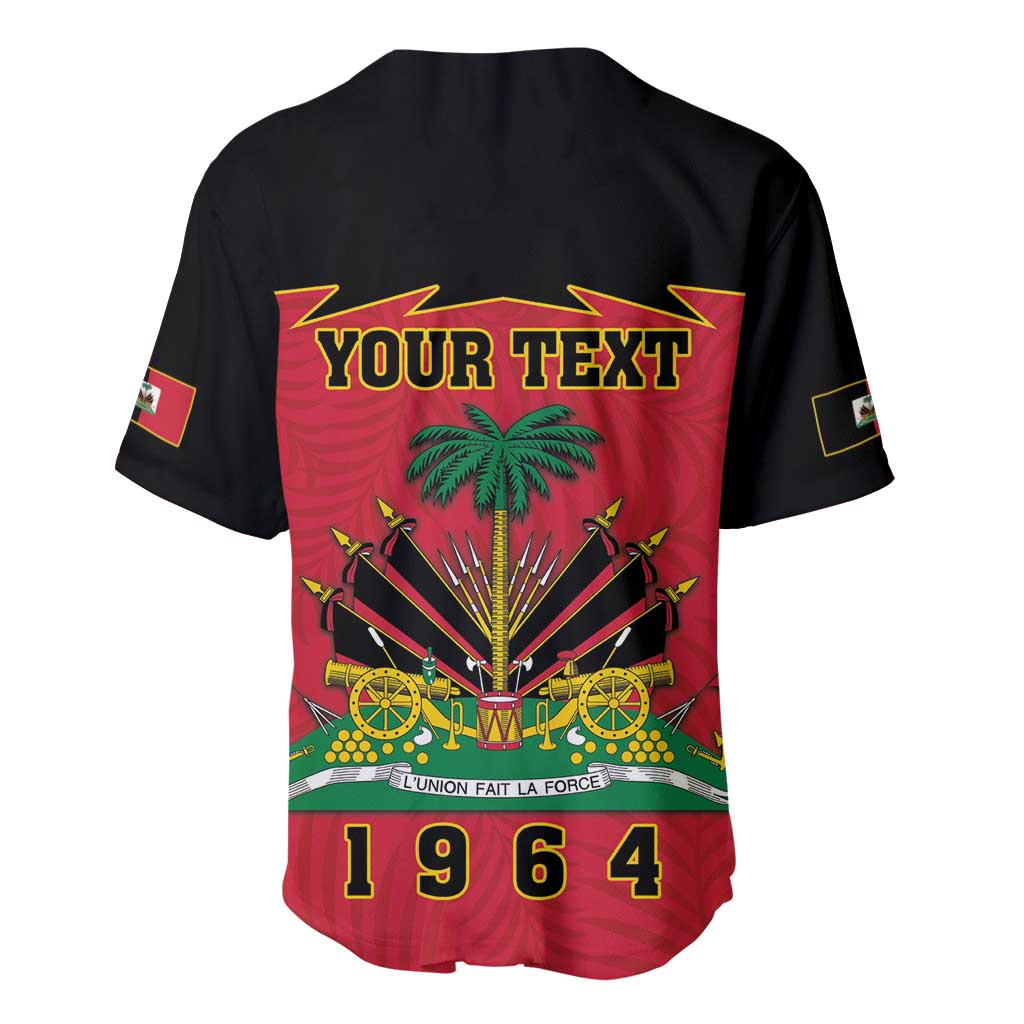 Personalized Afro-Haitians 1964 Baseball Jersey Coat Of Arms Flag Style - African Pride