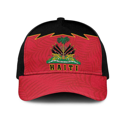 Afro-Haitians 1964 Baseball Net Cap Coat Of Arms Flag Style - African Pride