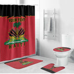 Personalized Afro-Haitians 1964 Bathroom Set Coat Of Arms Flag Style