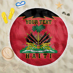 Personalized Afro-Haitians 1964 Beach Blanket Coat Of Arms Flag Style - African Pride