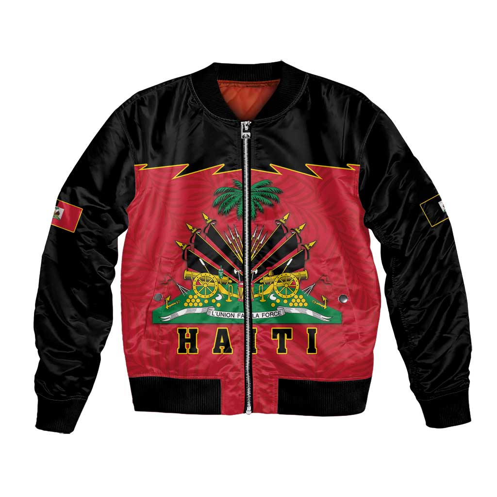 Personalized Afro-Haitians 1964 Bomber Jacket Coat Of Arms Flag Style - African Pride