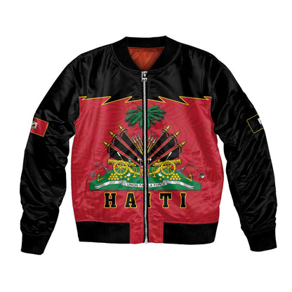 Personalized Afro-Haitians 1964 Bomber Jacket Coat Of Arms Flag Style - African Pride