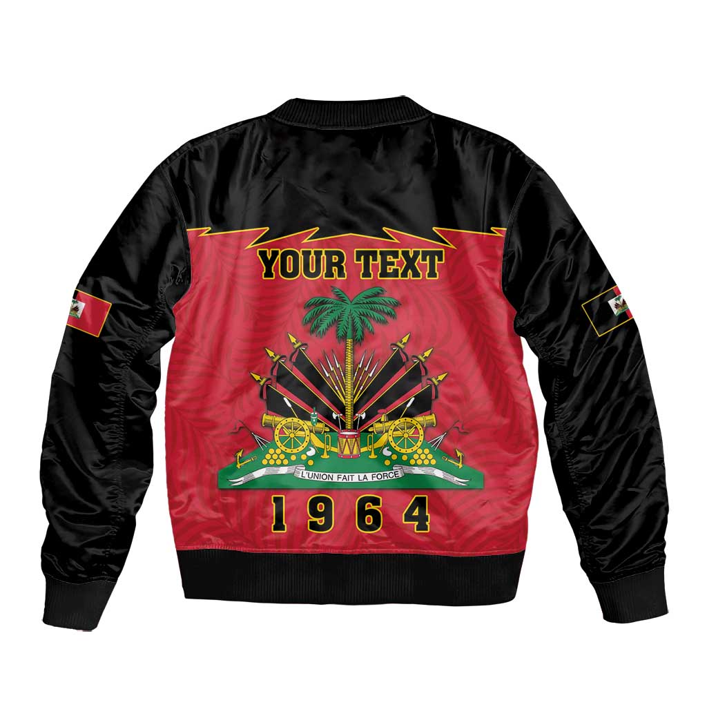 Personalized Afro-Haitians 1964 Bomber Jacket Coat Of Arms Flag Style - African Pride
