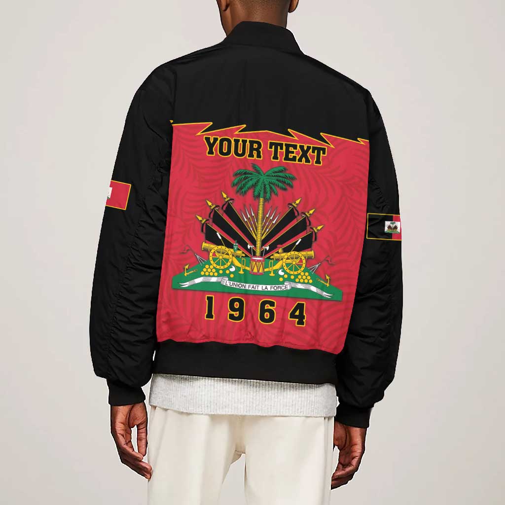 Personalized Afro-Haitians 1964 Bomber Jacket Coat Of Arms Flag Style - African Pride