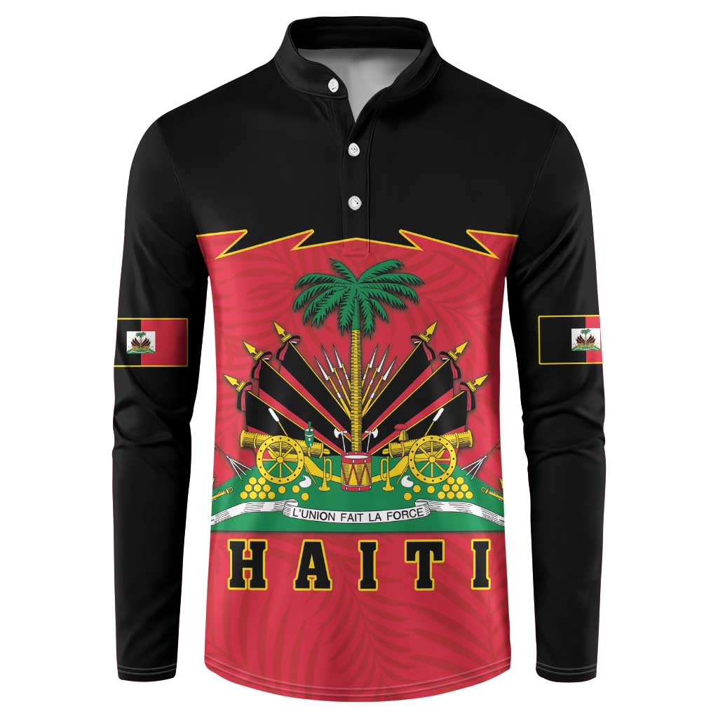 Personalized Afro-Haitians 1964 Button Sweatshirt Coat Of Arms Flag Style
