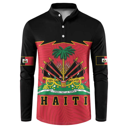 Personalized Afro-Haitians 1964 Button Sweatshirt Coat Of Arms Flag Style