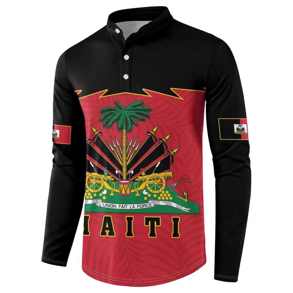 Personalized Afro-Haitians 1964 Button Sweatshirt Coat Of Arms Flag Style