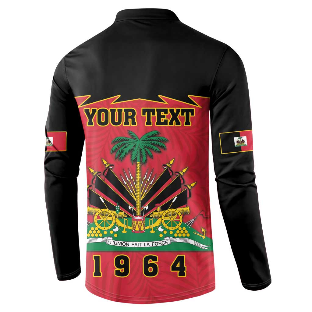 Personalized Afro-Haitians 1964 Button Sweatshirt Coat Of Arms Flag Style