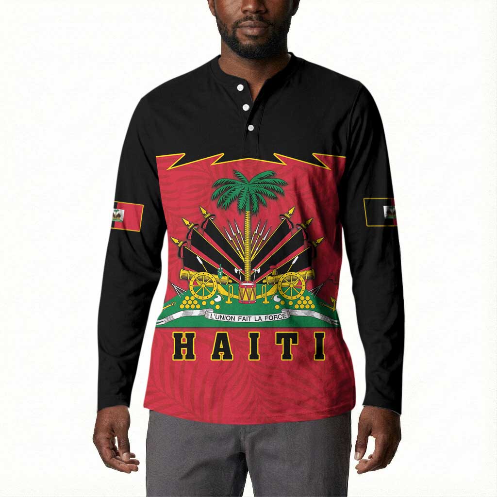 Personalized Afro-Haitians 1964 Button Sweatshirt Coat Of Arms Flag Style