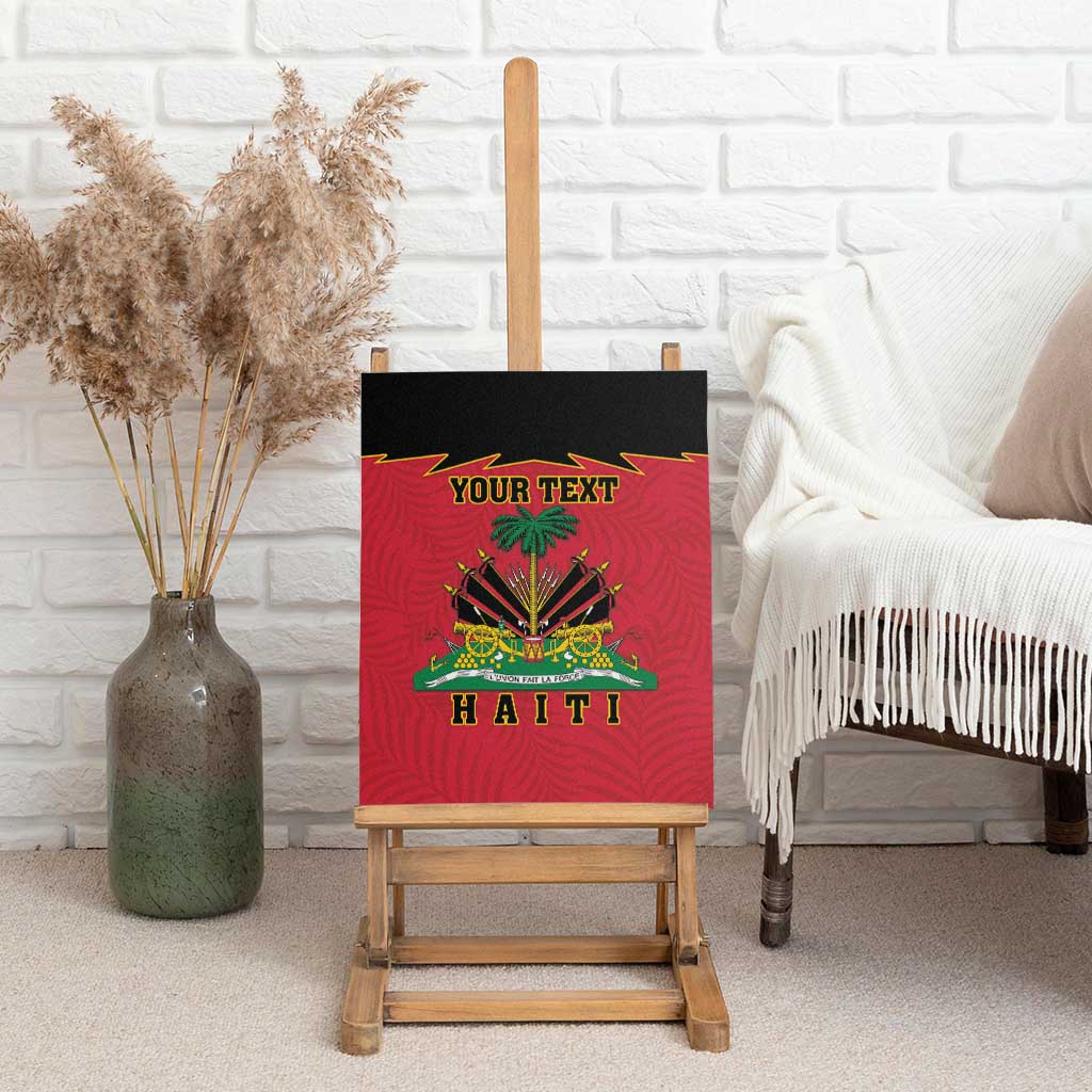 Personalized Afro-Haitians 1964 Canvas Wall Art Coat Of Arms Flag Style - African Pride