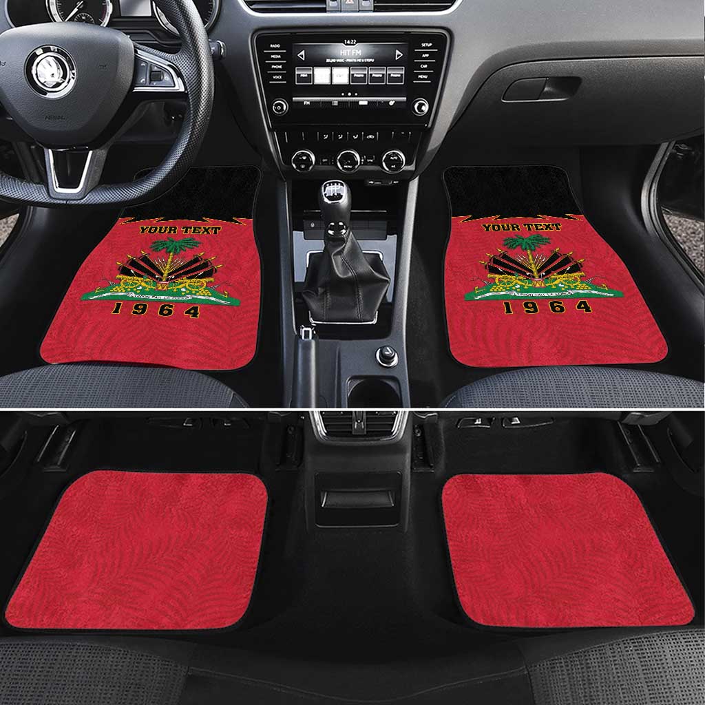 Personalized Afro-Haitians 1964 Car Mats Coat Of Arms Flag Style - African Pride