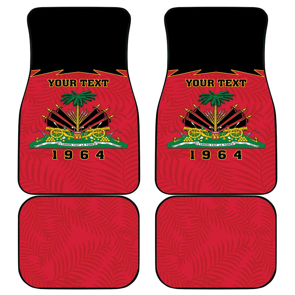 Personalized Afro-Haitians 1964 Car Mats Coat Of Arms Flag Style - African Pride