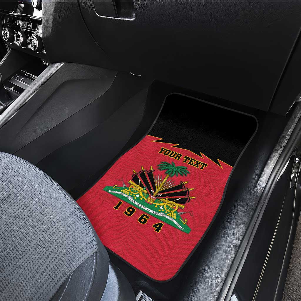Personalized Afro-Haitians 1964 Car Mats Coat Of Arms Flag Style - African Pride