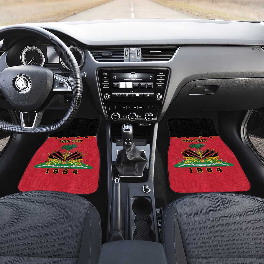 Personalized Afro-Haitians 1964 Car Mats Coat Of Arms Flag Style - African Pride