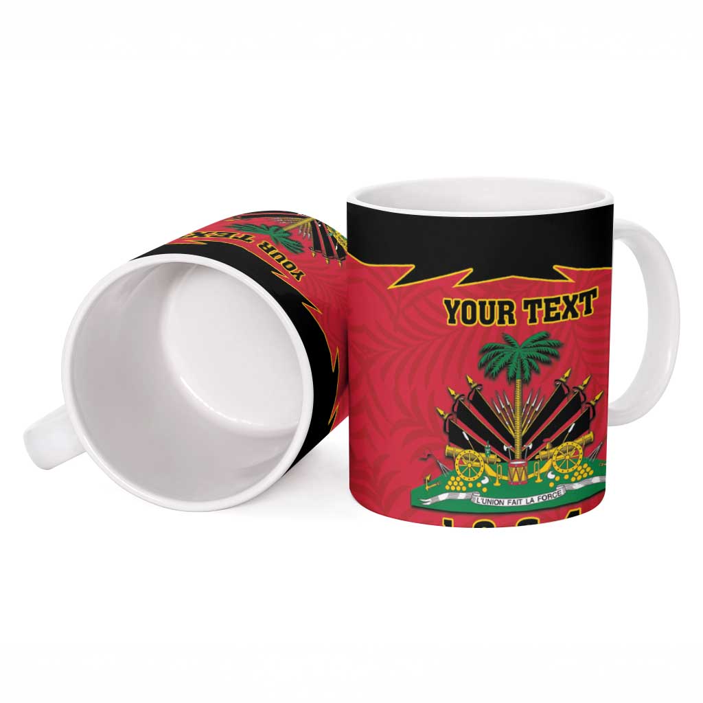 Personalized Afro-Haitians 1964 Ceramic Mug Coat Of Arms Flag Style