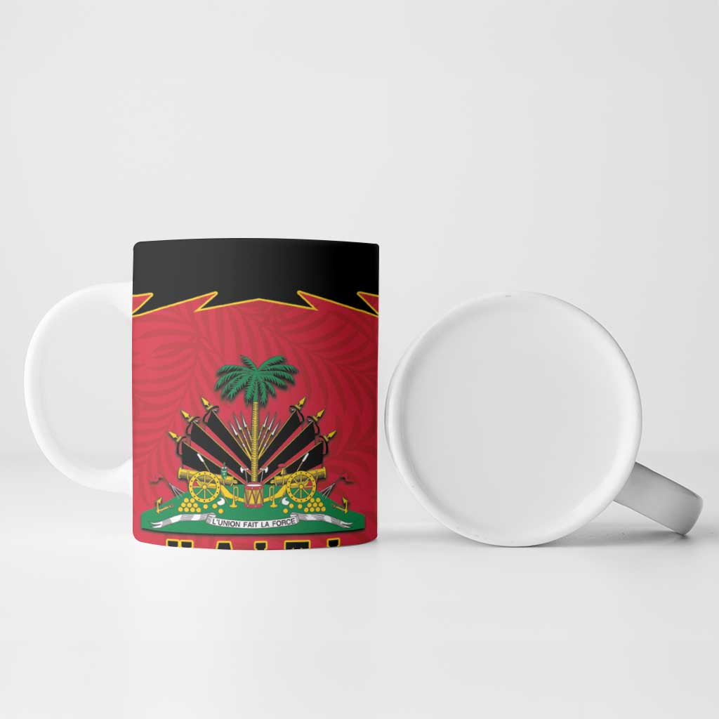 Personalized Afro-Haitians 1964 Ceramic Mug Coat Of Arms Flag Style