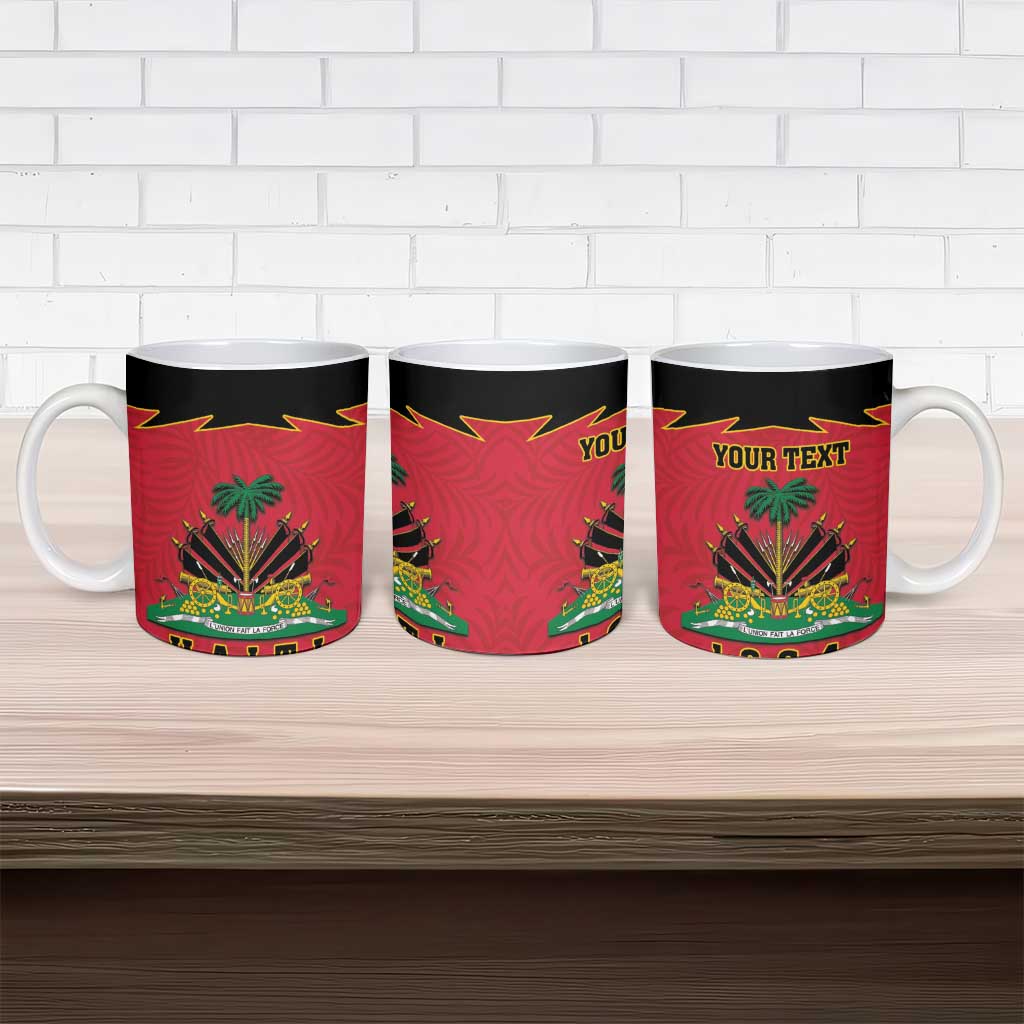 Personalized Afro-Haitians 1964 Ceramic Mug Coat Of Arms Flag Style