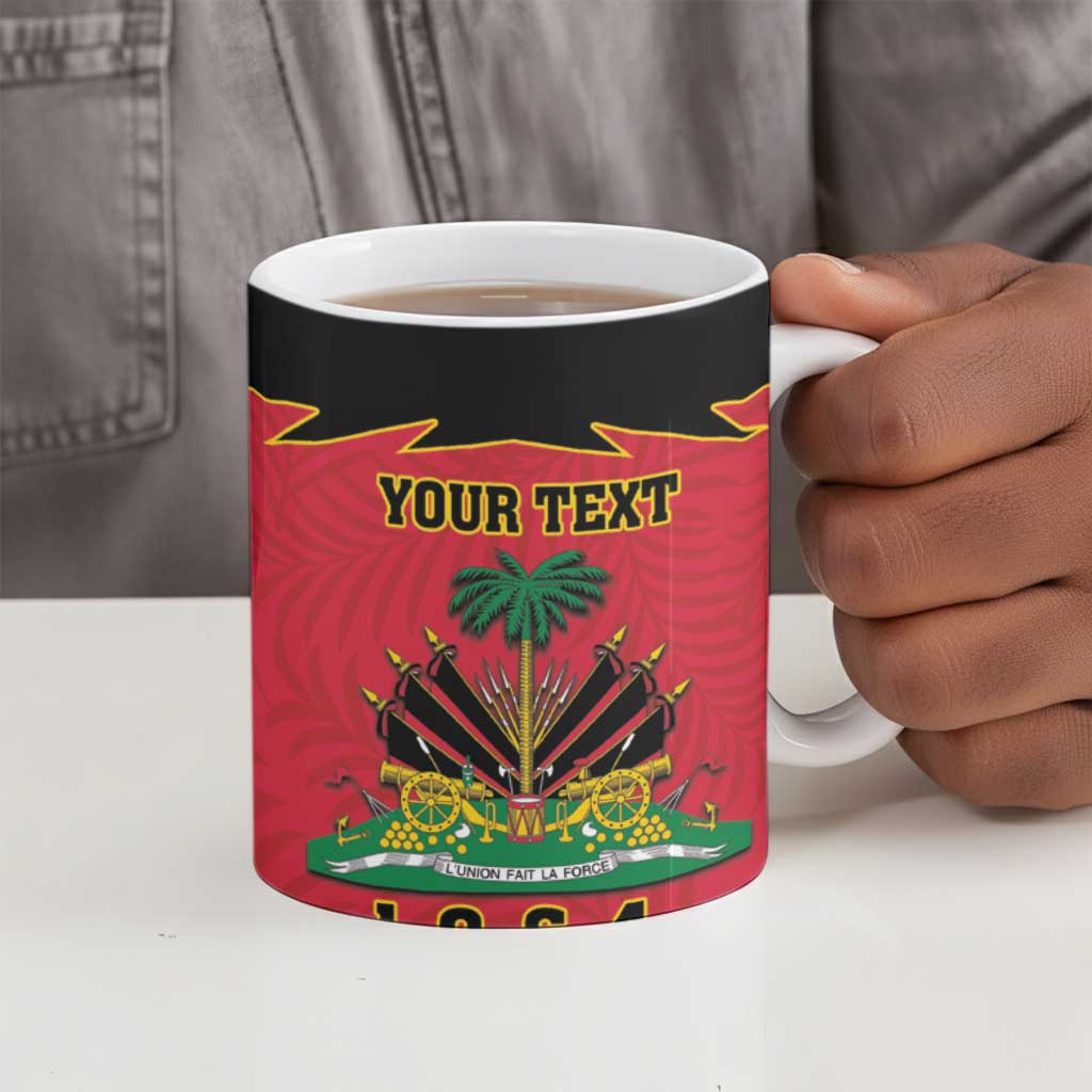 Personalized Afro-Haitians 1964 Ceramic Mug Coat Of Arms Flag Style