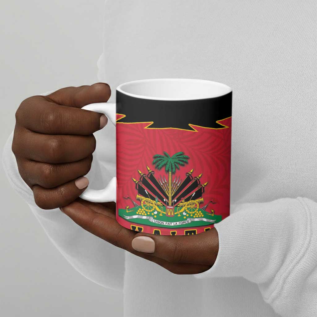 Personalized Afro-Haitians 1964 Ceramic Mug Coat Of Arms Flag Style