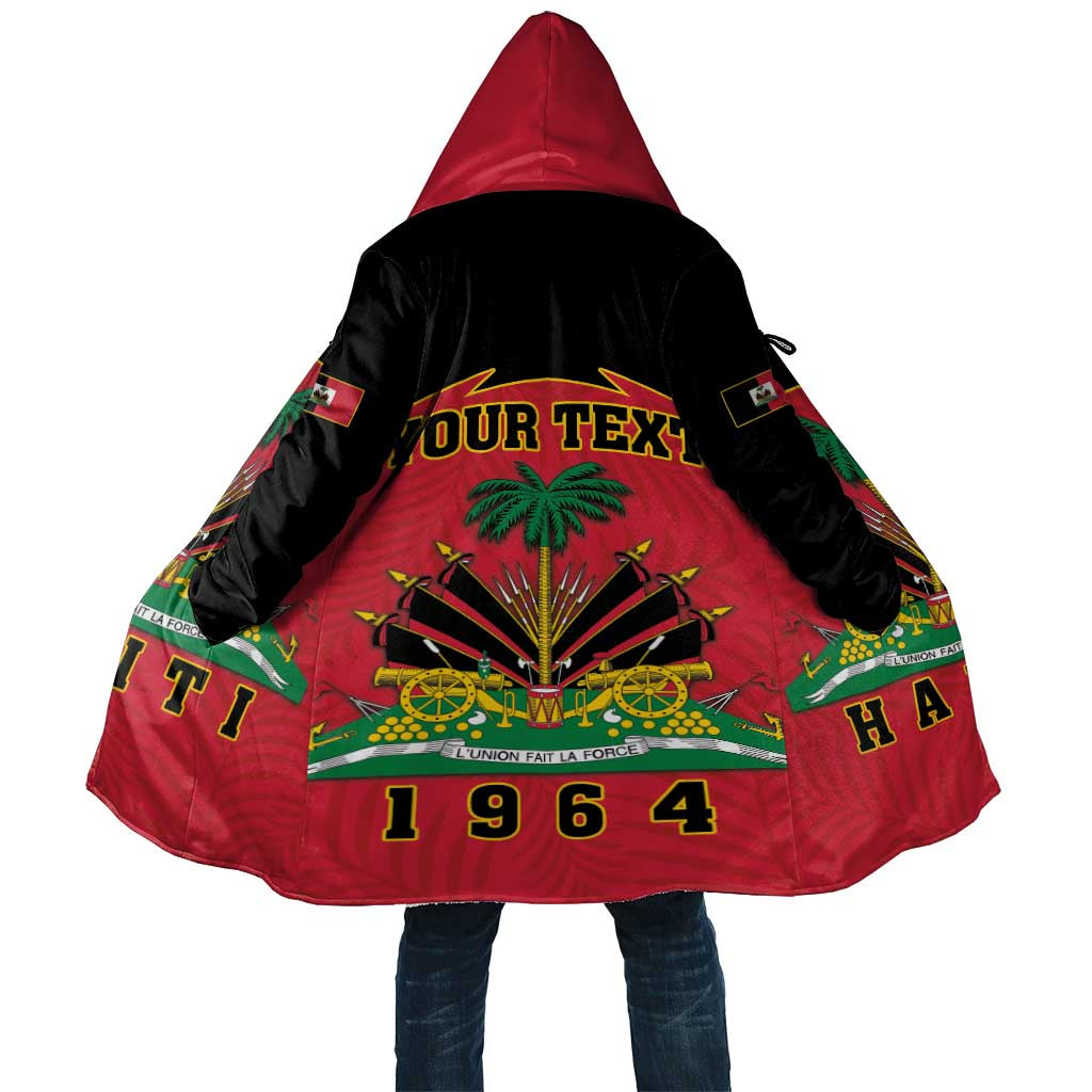 Personalized Afro-Haitians 1964 Cloak Coat Of Arms Flag Style