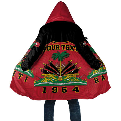 Personalized Afro-Haitians 1964 Cloak Coat Of Arms Flag Style