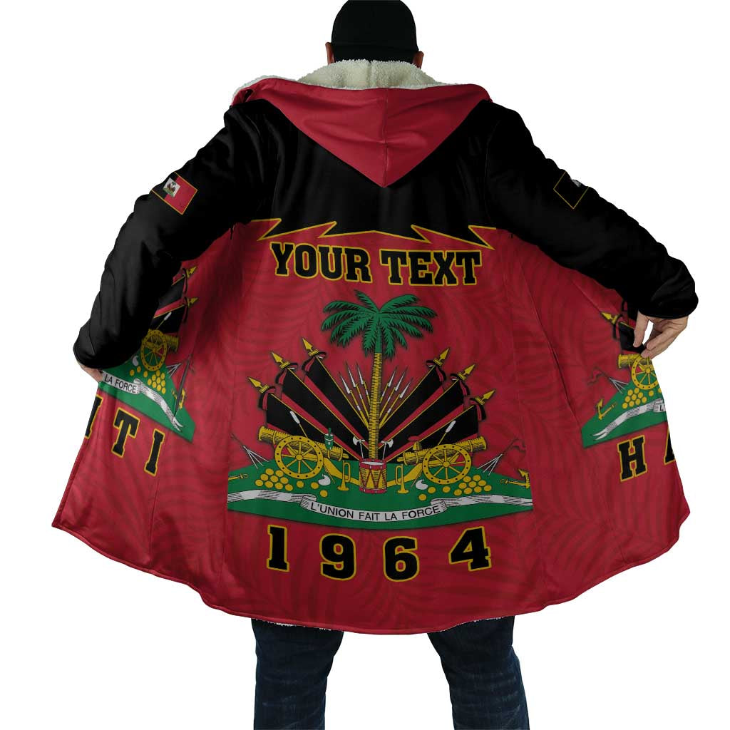 Personalized Afro-Haitians 1964 Cloak Coat Of Arms Flag Style