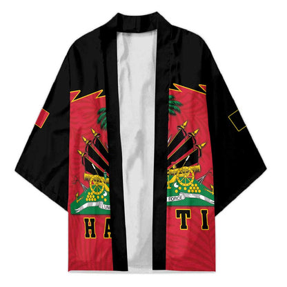 Personalized Afro-Haitians 1964 Kimono Coat Of Arms Flag Style