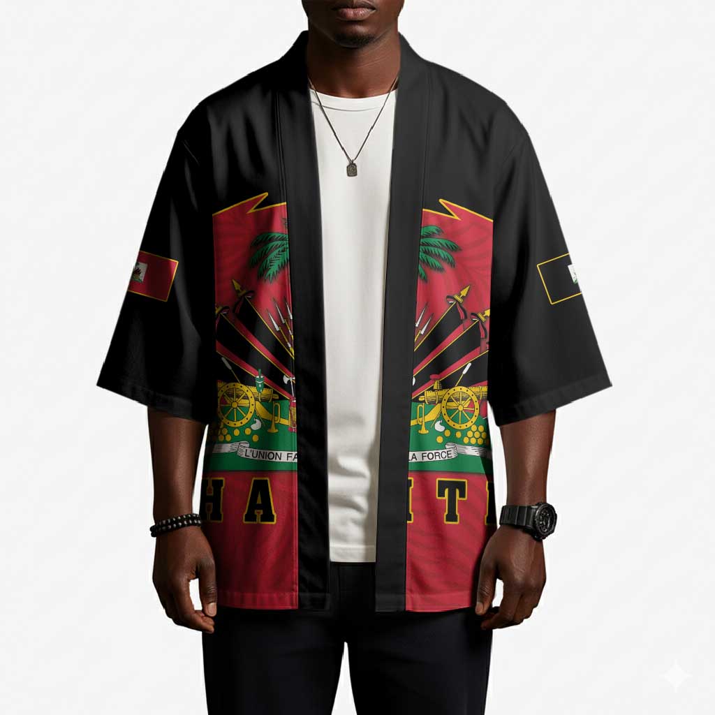 Personalized Afro-Haitians 1964 Kimono Coat Of Arms Flag Style