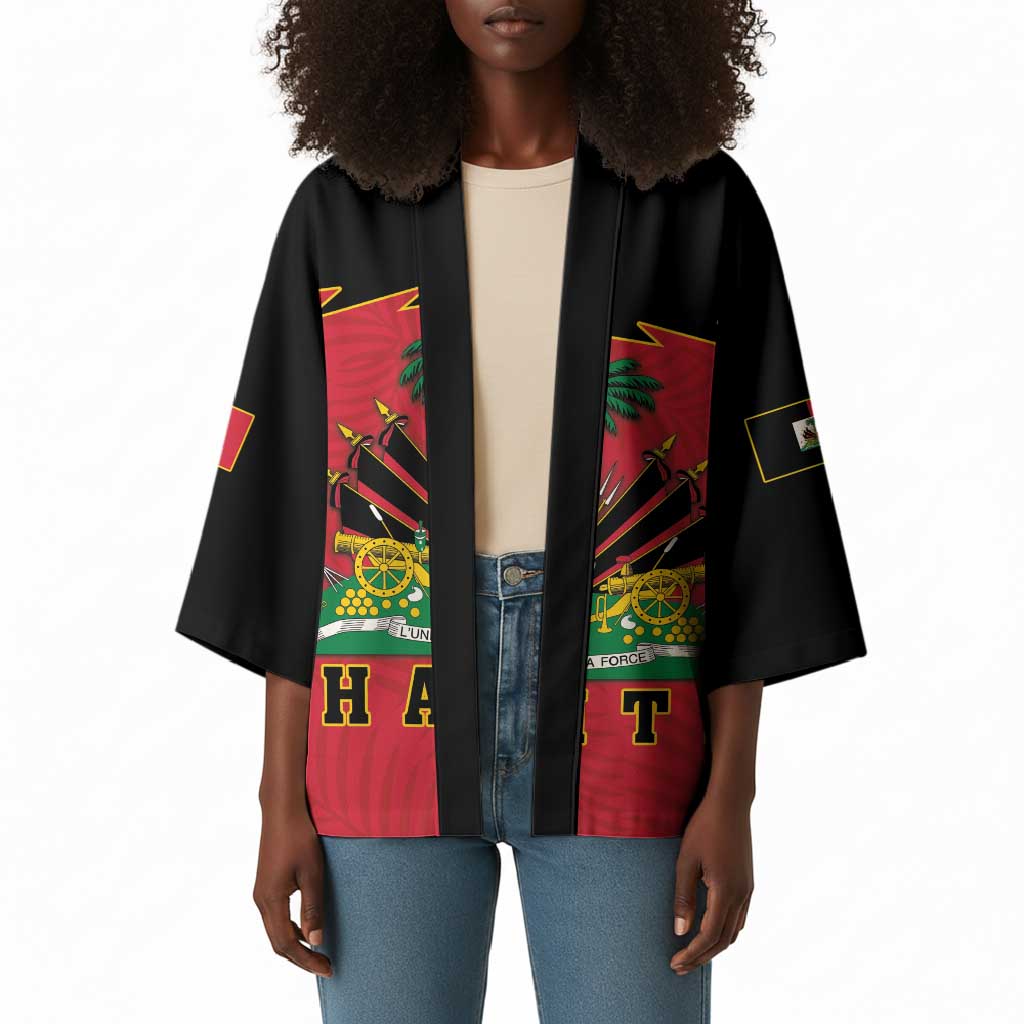 Personalized Afro-Haitians 1964 Kimono Coat Of Arms Flag Style