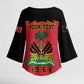 Personalized Afro-Haitians 1964 Kimono Sleeve Blouse Coat Of Arms Flag Style