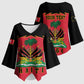 Personalized Afro-Haitians 1964 Kimono Sleeve Blouse Coat Of Arms Flag Style