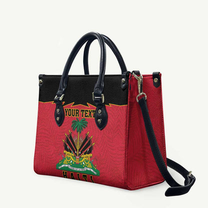 Personalized Afro-Haitians 1964 Leather Bag Coat Of Arms Flag Style