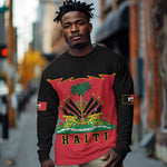 Personalized Afro-Haitians 1964 Long Sleeve Shirt Coat Of Arms Flag Style - African Pride