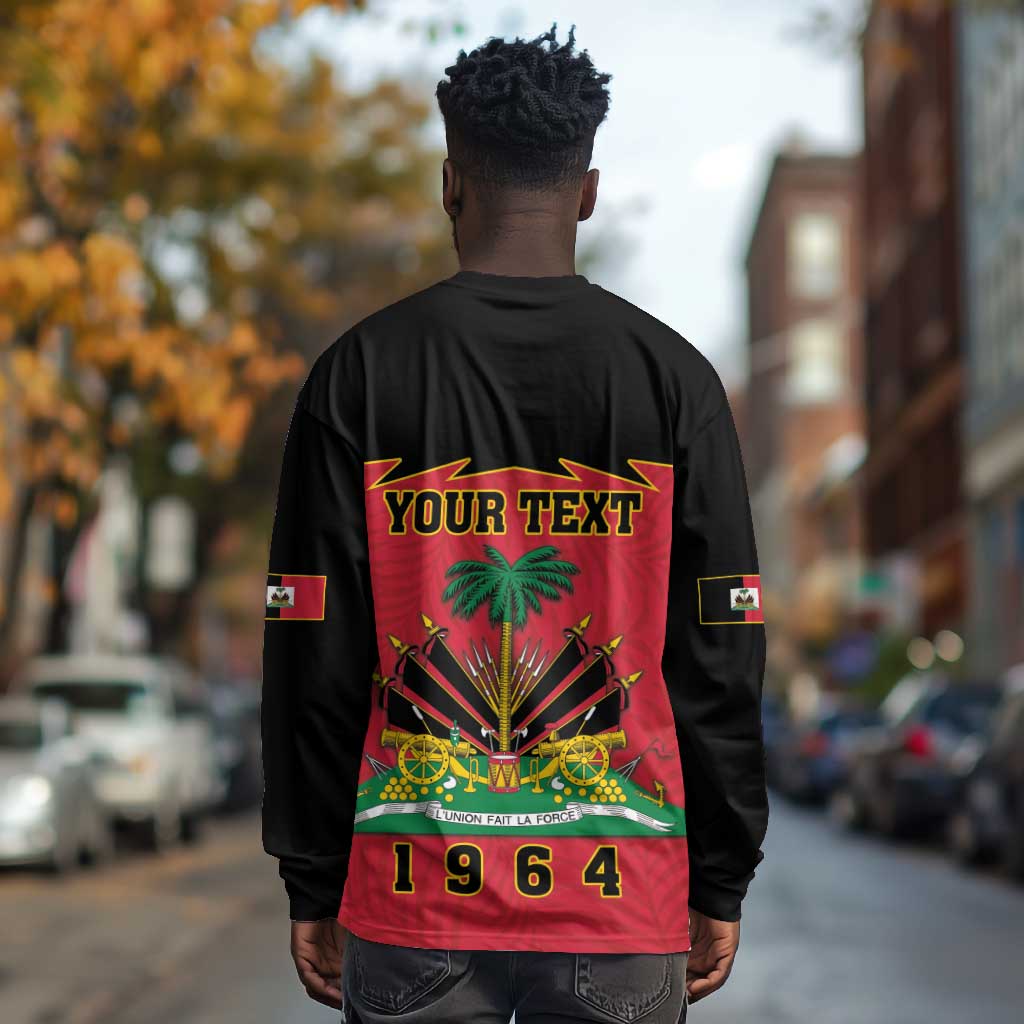 Personalized Afro-Haitians 1964 Long Sleeve Shirt Coat Of Arms Flag Style - African Pride